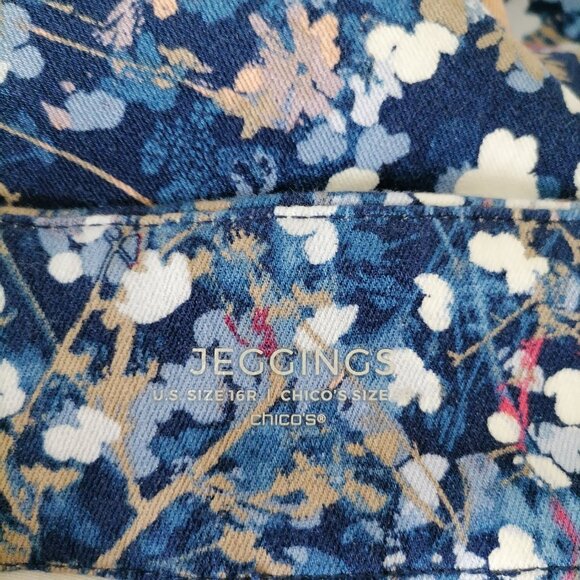 Chico's Womens Multicolor Pull-On Floral Stretch Skinny Leg Jegging Size 3 US 16 - Picture 5 of 7